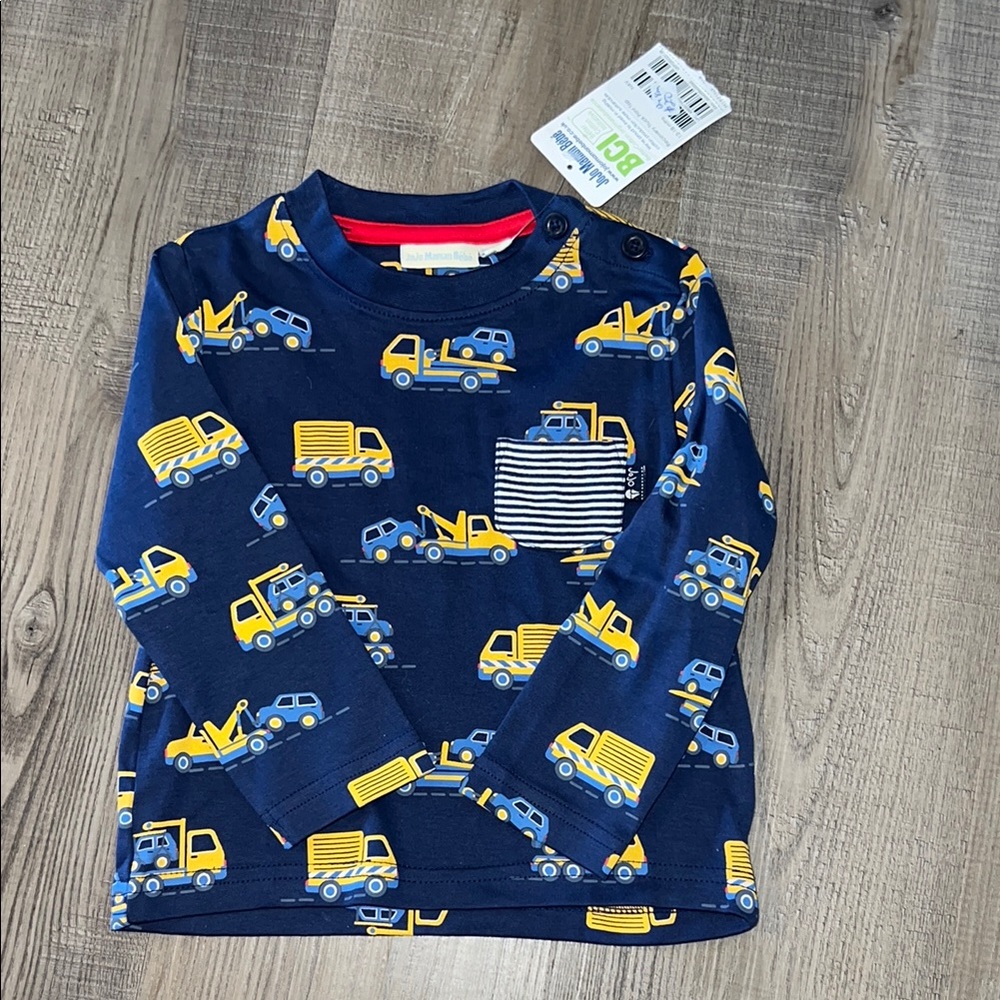 Kids Navy Blue Truck Print Shirt